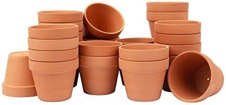 [26 Pack] 4" Terracotta Planter Pots with Drainage Hole - Clay, Ceramic, Cactus, Flower & Succulent Nursery Pots for