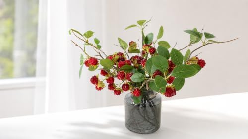 7Pcs Artificial Raspberry Plant Stems 15.7''