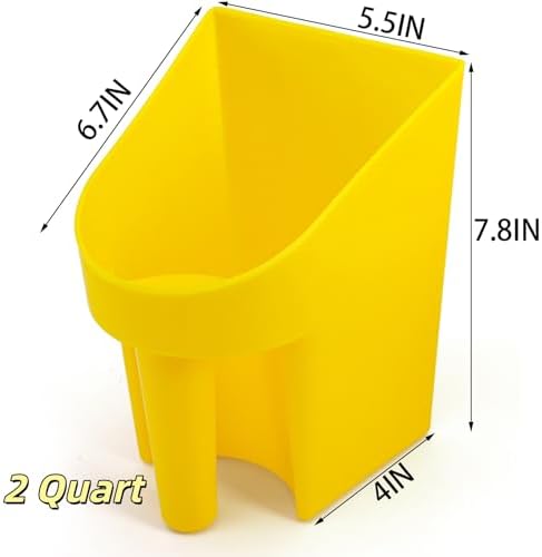 Cedilis 8 Pack Plastic Enclosed Feed Scoop, 2 Quart Heavy Duty Bird Seed Scooper with Handle, Large Scoop for Horse Chicken Goat Livestock Animal Feeding, Stackable, Durable