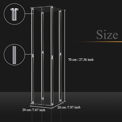 Geetery 8 Pieces Tall Acrylic Vase Wedding Centerpieces Clear Flower Stand Column Geometric Floral Vase Elegant Display Holder for Birthday Party Wedding Table Decorations (28 Inch)
