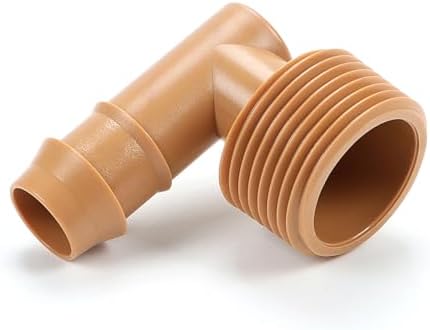 RedChili 1/2 Inch Drip Irrigation Fitting To 3/4 Inch Male Hose Threaded Adapter, 10 Pack PVC To Drip Irrigation Elbow Adapter With 3/4" Male Pipe Thread(MPT) x 1/2" Barbed Connectors