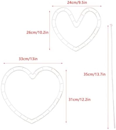 ArrErr 6 Set Flower Bouquet Shaper Heart Shape Floral Cage Rose Stem Holder Flower Arrangement Stand for Fresh Roses Her Gift Birthday Girlfriend Valentines Mothers Day Anniversary Wedding Flowers
