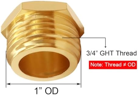 3 Pcs 3/4" GHT Male Brass Garden Hose End Cap Pipe Plug Outer Thread