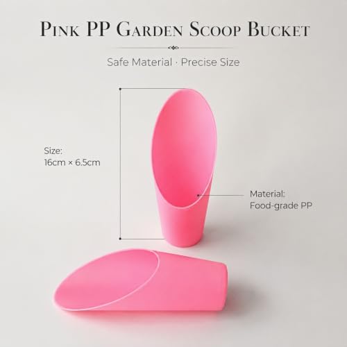 Bonsai Soil Scoops, Plastic Garden Soil Scoops, Garden Potted Plant Maintenance Succulent Planting Tools, Classic Durable, Ergonomic Grip -(1pc Pink)
