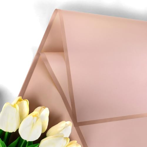 20 Sheet Flower Wrapping Paper-Waterproof Floral Bouquet Paper (Dark Pink)