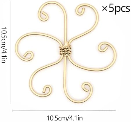5PCS Plant Stem Support-4.1 * 4.1IN Gold Metal Stem Stabilizers