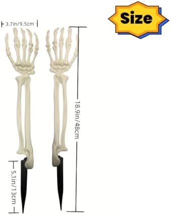 Aweilan 10pcs Realistic Looking Skeleton Stakes Severed Plastic Skeleton Hands Yard Signs for Halloween Props Decorations
