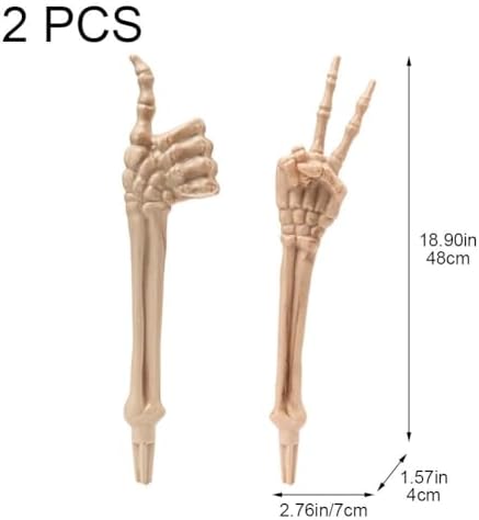 Halloween Skeleton Stakes Decorations, Creepy Hands Arms with Lawn Stakes, Realistic Skeleton Bones for Outdoor Party Yard Lawn Garden Graveyard Haunted House Decor