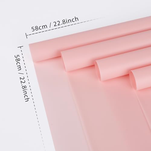 20 Sheet Flower Wrapping Paper-Waterproof Bouquet Paper (Misty Light Pink)