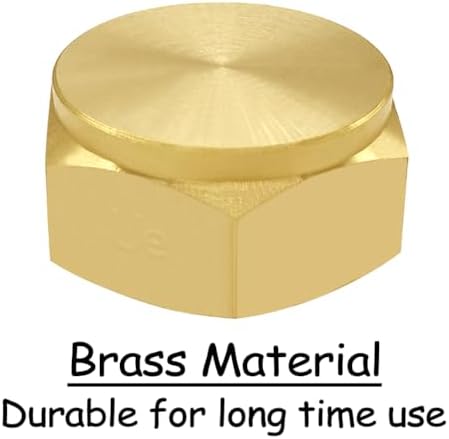 Uenede 8PCS Brass 3/4" GHT Female Garden Hose End Cap Hex Plug with Gaskets Spigot Plugs Caps Fittings (Pack of 2)