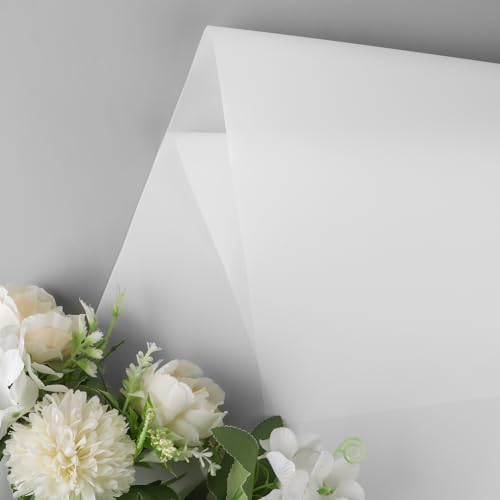 20 Sheet Flower Wrapping Paper-Waterproof Bouquet Paper (Misty White)