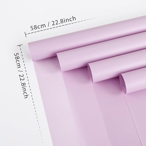 NESCCI 20 Sheet Flower Wrapping Paper (Misty Light Purple)