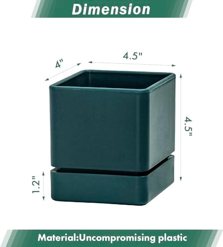 D'vine Dev 3-Pack Plastic Herb Planter Pots, 4 in, Green, 76-Y-C-1