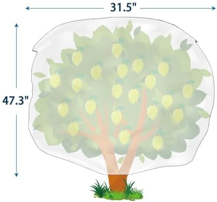 Homimp Plant Covers Freeze Protection, 4 Pack Frost Covers with Zipper Drawstring (31.5" x 47.3") Plant Protection Cover Bags for Outdoor Winter Frost Cold Weather Shrubs Trees Jacket Covers(White)