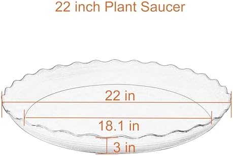 2 Pack Plant Saucer 22 inch, Heavy Duty Plastic Plant Saucers, Durable Plant Tray for Pots, Flower Saucers for Indoors, Plant Pot Saucers, Trays for Planter (Beige)