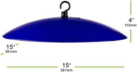 Recycled Glass Bird Feeder Dome with Dual Hooks, Cobalt Blue