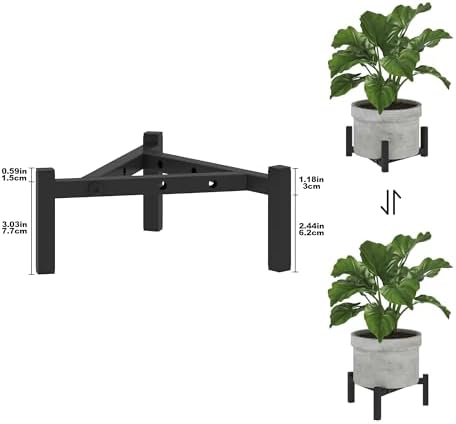 2-Pack Adjustable Plant Stand Indoor Outdoor, Black