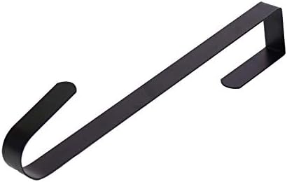 Sattiyrch 12" Front Door Wreath Hanger, Ultra Slim Metal Over Door Hook, Damage-Free Hanging for Seasonal & Year-Round Wreaths, Fits Most Doors, Black, 1 Pack