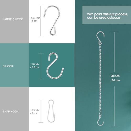 Chain for Hanging Plants, 20 Inch Silver Hanging Basket Chain