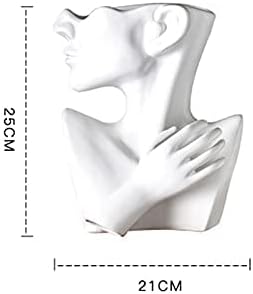 Abstract Face Planters Pots Head Flower Vase (White) | Greek Bust Vase, Women Face Vase for Home Decor, Female Bust