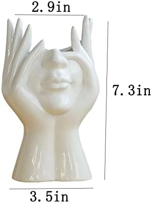 White Face Vase Unique Ceramic Vase for Room,Office,Home Decor