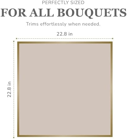 the florist Supply 20 Sheets Premium Flower Wrapping Paper | Waterproof Flower Wrapping Paper for Bouquets | Double Sided Floral Bouquet Sheets | DIY Gifts Borderline Khaki/Bronze