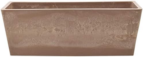 Arcadia Garden Products PSW Pot Collection [17.5 inch] Plastic/Stone/Wood Composite Window Box Rectangular Planter – No Drainage Hole (Drillable), Indoor/Outdoor Pot for Flowers and Vegetables, Taupe