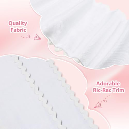 Wreath Sash for Front Door, 2pcs White Wreath Scarf with White Trim
