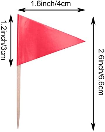 stidsds Solid Pink Cupcake Toppers Flags Mini Small Plain Pink Triangle Toothpick Stick Flag Blank DIY Color Decoration(100 pcs)
