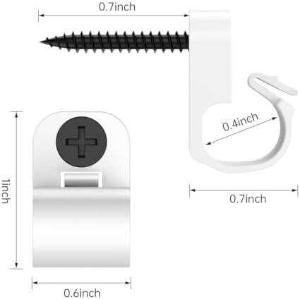 50 pcs,Lighting Hanger Clips for Christmas Lights,Screw-in Clips for Hanging LED Fairy Lights and Wires,Plastic,White