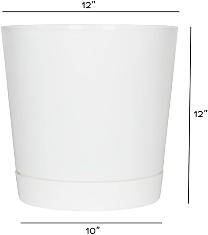 Novelty Majestic Full Depth Cylinder Pot, Glossy White, 12-Inch (10122)