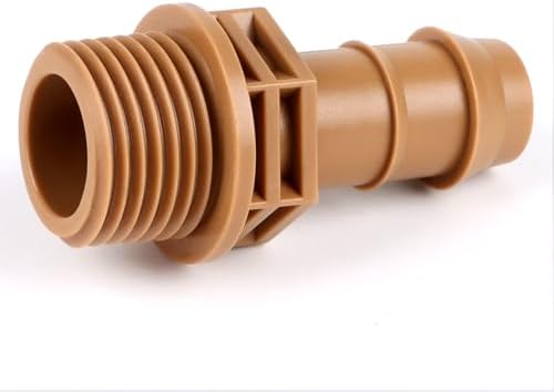 RedChili 1/2 Inch Drip Irrigation Fitting To 1/2 Inch Male Hose Threaded Adapter, 10 Pack PVC To Drip Irrigation Coupling Adapter With 1/2" Male Pipe Thread(MPT) x 1/2" Barbed Connectors