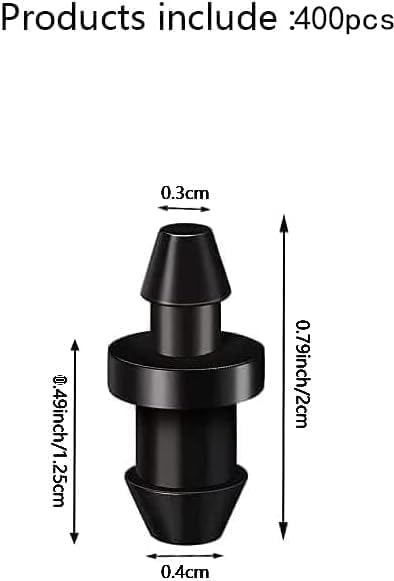 400 Pieces Drip Irrigation 1/4" Barbed Tubing End Plugs,Barbed Connectors End Cap for Drip or Sprinkler Systems