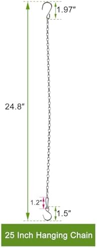 Chain for Hanging Plants,25 Inch Hanging Chain (Silver, 25 Inch-4PCS)