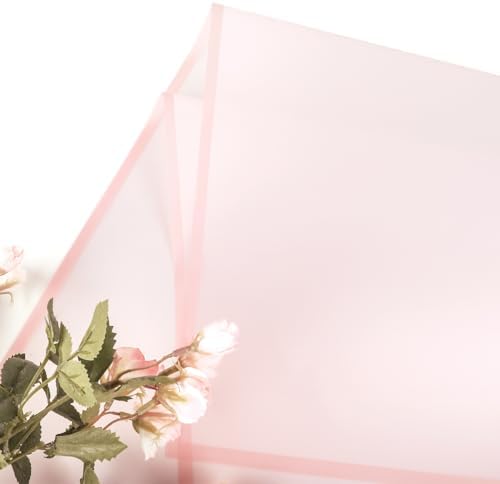 20 Sheet Flower Wrapping Paper-Waterproof Bouquet Paper (Translucent Pink)