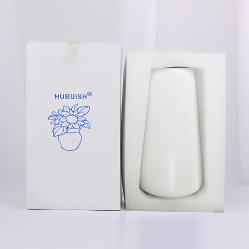Simple Boho Ceramic Flower Vase for Home Decor (Bright White,Small)