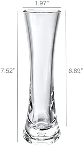 KLIFA- Small Acrylic Round Bud Vase, Shatterproof, High Transparency, Plastic Single Stem Vase, Clear, Hight 7.52 inch, 1 pc