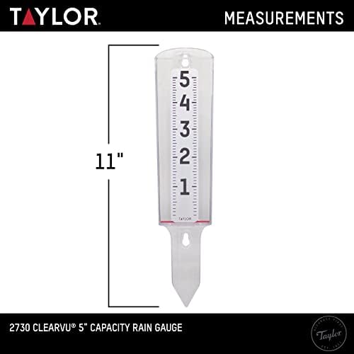 Taylor ClearVu Rain Gauge, Clear (Pack of 2)