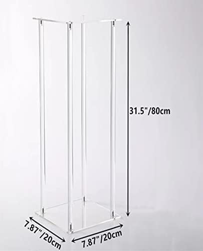 10 Pcs Wedding Centerpieces Acrylic Vases Clear Column Flower Vase Stands 7.87'' x 7.87'' x 31.5'' Rectangular Flower Display Table Stands for Wedding Party Events Reception Table Decor