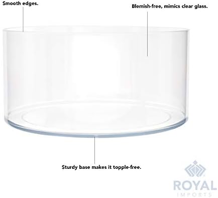 Royal Imports Plastic Cylinder Flower Vase Non-Breakable Acrylic 4" Clear