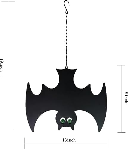 Bats Hanging Halloween Decorations with Glowing Eyes Spooky Stylish Décor