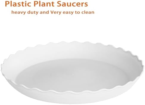 2 Pack Plant Saucer 22 inch, Heavy Duty Plastic Plant Saucers, Durable Plant Tray for Pots, Flower Saucers for Indoors, Plant Pot Saucers, Trays for Planter (White)