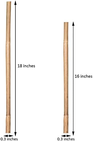 GAGINANG Natural Bamboo Garden Stakes, 20pcs Plant Sticks 16 inches