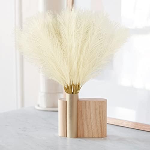 obbsie 50PCS Beige Faux Pampas Grass Decor, 21.6" Fluffy Vase Filler
