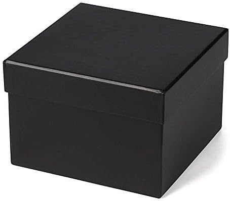 Briful Square Gift Boxes with Lids Set of 4 Black Gift Box Assorted Sizes Nesting Gift Boxes for Presents Birthday Bridesmaid Wedding Valentines Christmas Party Favor Boxes