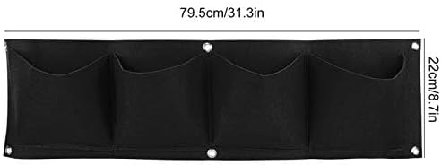 Wall Plant Bag,4Pcs Vertical Hanging Outdoor Wall Planter 4 Pocket Plant Grow Bag Wall Mounted Reusable Degradable Felt