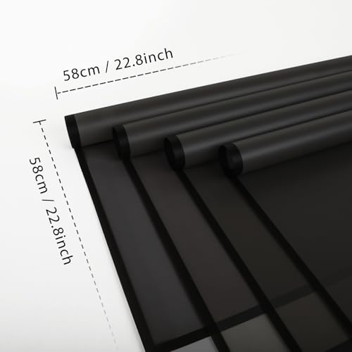 20 Sheet Flower Wrapping Paper-Waterproof Bouquet Paper (Translucent Black)
