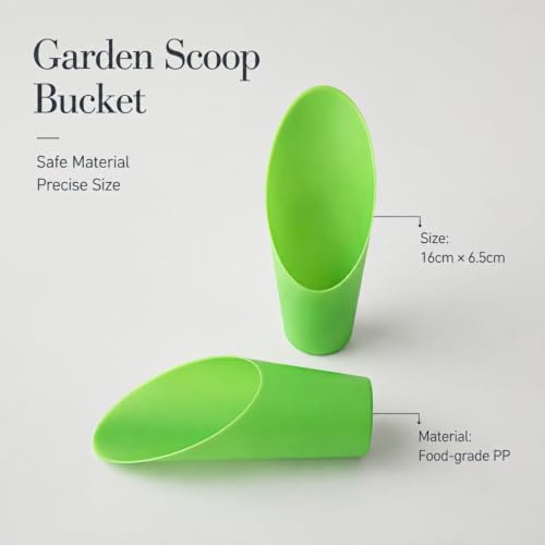 Bonsai Soil Scoops, Plastic Garden Soil Scoops, Garden Potted Plant Maintenance Succulent Planting Tools, Classic Durable, Ergonomic Grip -(1pc Green)