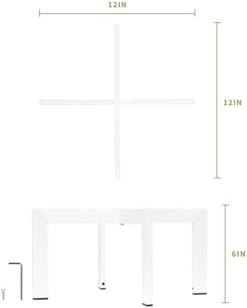 Plant Stand Indoor Outdoor, Metal Mid-Century Pot Stand, Modern Plant Holder Rattan Flower Plant Stool, Low Short Plant Stands for Indoor Fit 5-12 Inch Pot, (Pot & Plant Not Included), White, 4