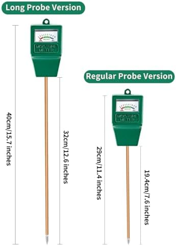 Soil Moisture Meter,Long Probe Plant Hygrometer Moisture Sensor Plant Water Monitor for Potted Plants,Garden,Farm, Lawn(No Battery Needed)